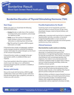 Borderline Congenital Hypothyroidism Results medical fact sheet (PDF)