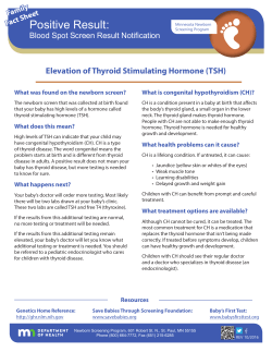 Congenital Hypothyroidism family fact sheet (PDF)