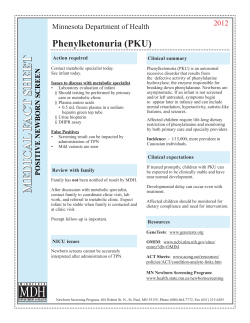 PKU medical fact sheet (PDF)