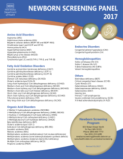 2014 Newborn Screening Disorder Panel (PDF)