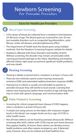 Newborn Screening for Prenatal Providers (POCKET CARD) (PDF)