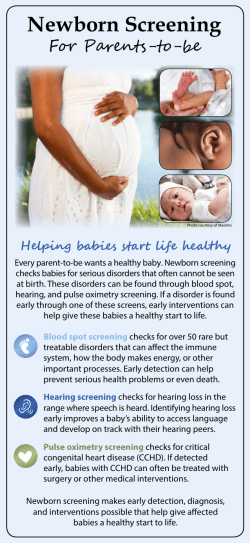 Newborn Screening for Parents-to-be (PRENATAL HANDOUT) (PDF)