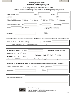 Hearing Report for the Newborn Screening Program (PDF)