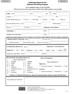 Audiology Report for the Newborn Screening Program (PDF)