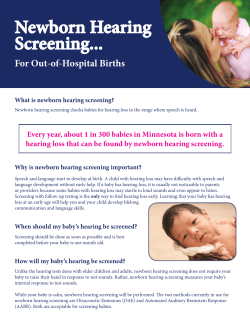 Newborn Hearing Screening for Out-of-Hospital Births Handout (PDF)