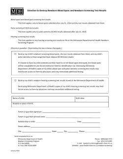 Directive to Destroy Newborn Blood Spots and Newborn Screening Test Results (PDF)