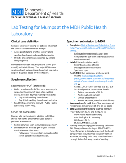 MDH Lab Testing for Mumps fact sheet (PDF)