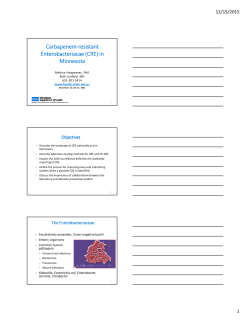 Carbapenem Resistant Enterobacteriaceae Teleconference (PDF)