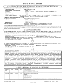 Sulfuric Acid MSDS Nitrate Nitrite Preservative (PDF)