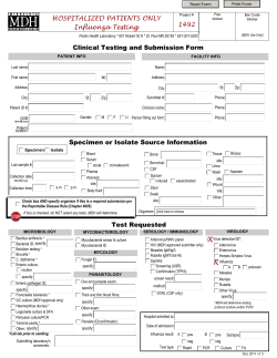 Fillable Hospitalized Influenza Form (PDF)
