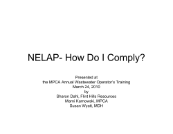 MN-ELAP Presentation at Annual Waste Water Training Conference (PDF: 131KB/35 pages)