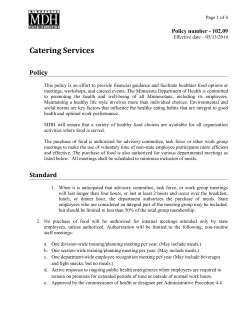 MDH Food Policy