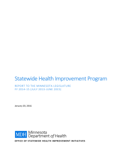 SHIP Report to the Minnesota Legislature July 2013-June 2015