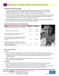 Supporting a Healthier Generation from the Start