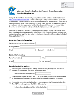 Expedited application for Baby-Friendly designated facilities