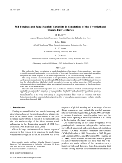 SST forcings of Sahel rainfall variability in simulations of the 20th and 21st centuries.