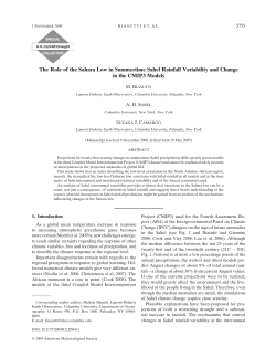 The role of the Sahara Low in summertime Sahel rainfall variability and change in the CMIP3 models.
