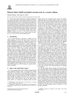 Delayed Sahel Rainfall and Global Seasonal Cycle in a Warmer Climate.
