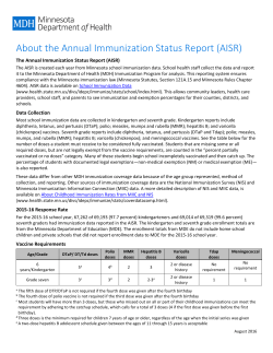 About the Annual Immunization Status Report (AISR) (PDF)
