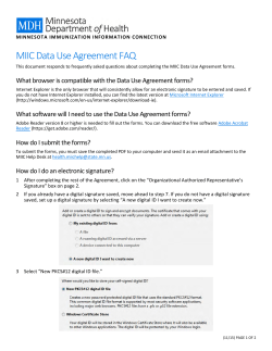 MIIC Data Use Agreement FAQ (PDF)