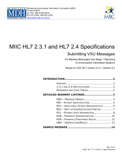 MIIC HL7 2.3.1 and 2.4 Specifications (PDF)