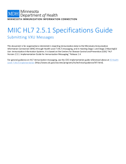 MIIC HL7 2.5.1 Specifications (PDF)