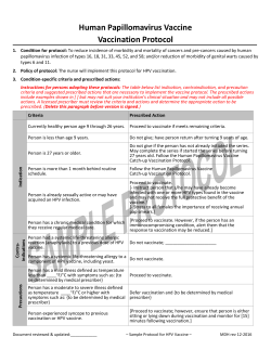 Human Papillomavirus Vaccine Vaccination Protocol (Word)