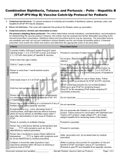 Combination Diphtheria, Tetanus, and Pertussis - Polio - Hepatitis B (DTaP-IPV-HepB) Vaccine Catch-Up Protocol for Pediarix (Word)