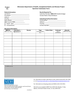 MDH Unexplained Illnesses Project Specimen Submission Form (PDF)