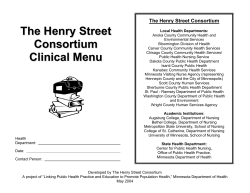 The Henry Street Consortium Clinical Menu (PDF)