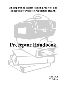 Linking Public Health Nursing Practice and Education: Preceptor Handbook, 2nd Ed. (PDF)