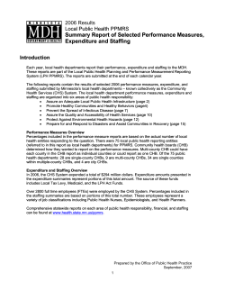 2006 Summary Report of Expenditures, Staffing, Activities, and Performance Measures (PDF)