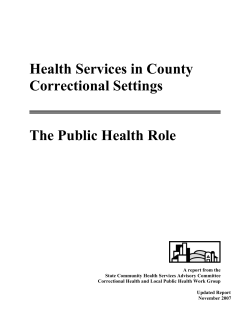 Health Services in County Correctional Settings: The Public Health Role (PDF)