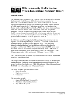 2006 Community Health Services System Expenditures Summary Report (PDF)