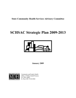 SCHSAC Strategic Plan, 2009-2013 (PDF)