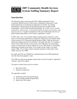 2007 Community Health Services System Staffing Summary Report (PDF)