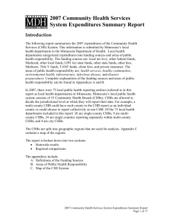 2007 Community Health Services System Expenditures Summary Report (PDF)