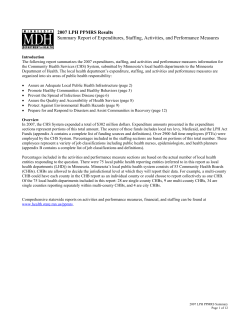 2007 Summary Report of Expenditures, Staffing, Activities, and Performance Measures (PDF)