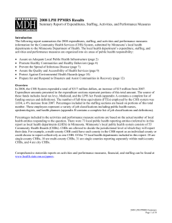 2009 Summary Report of Expenditures, Staffing, Activities, and Performance Measures (PDF)
