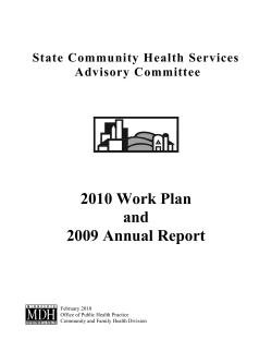 SCHSAC 2009 Annual Report / 2010 Work Plan (PDF)