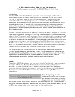 Community Health Services Administration: What It Is and Why It Matters (PDF)