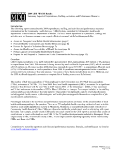 2009 Summary Report of Expenditures, Staffing, Activities, and Performance Measures (PDF)