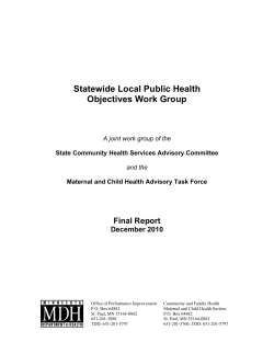 Statewide Local Public Health Objectives Work Group: Final Report (PDF)