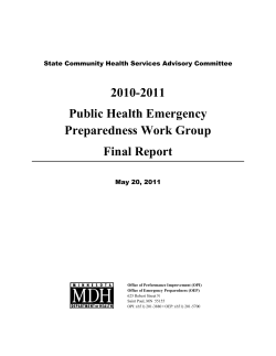 Public Health Emergency Preparedness Workgroup Final Report (PDF)