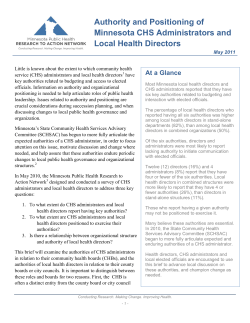 Authority and Positioning of Minnesota CHS Administrators and Local Health Directors (PDF)