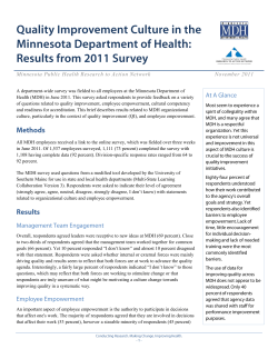 QI Culture at MDH: Results from 2011 Survey (PDF)