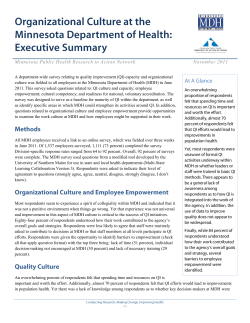 Organizational Culture at MDH: Executive Summary (PDF)