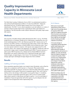 QI Capacity in Minnesota Local Health Departments (PDF)