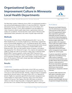 Organizational QI Culture in Minnesota Local Health Departments (PDF)