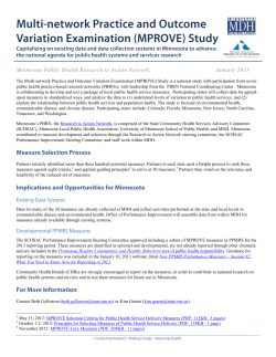 Multi-network Practice and Outcome Variation Examination (MPROVE) Study (PDF)